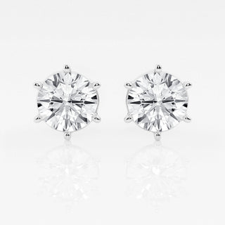 Round Cut FG-VS2 Lab-Grown Stud Earrings For Women