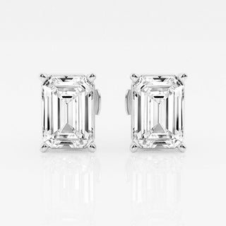 Emerald FG-VS2 Lab-Grown Diamond Solitaire Stud Earrings