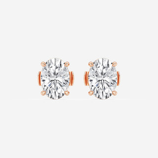 Oval Cut FG-VS2 Lab-Grown Diamond Hidden Halo Stud Earrings