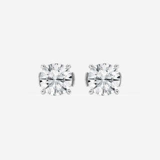 Round Cut FG-VS2 Lab-Grown Diamond Hidden Halo Stud Earrings