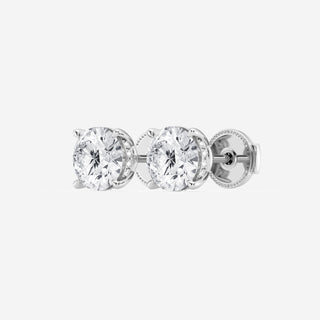 Round Cut FG-VS2 Lab-Grown Diamond Hidden Halo Stud Earrings