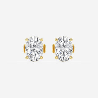 Oval Cut FG-VS2 Lab-Grown Diamond Hidden Halo Stud Earrings