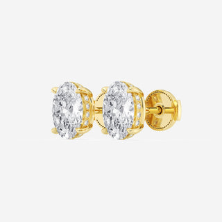 Oval Cut FG-VS2 Lab-Grown Diamond Hidden Halo Stud Earrings