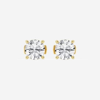 Round Cut FG-VS2 Lab-Grown Diamond Hidden Halo Stud Earrings