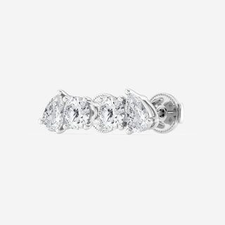 Pear & Round FG-VS2 Lab-Grown Diamond Two Stone Stud Earrings