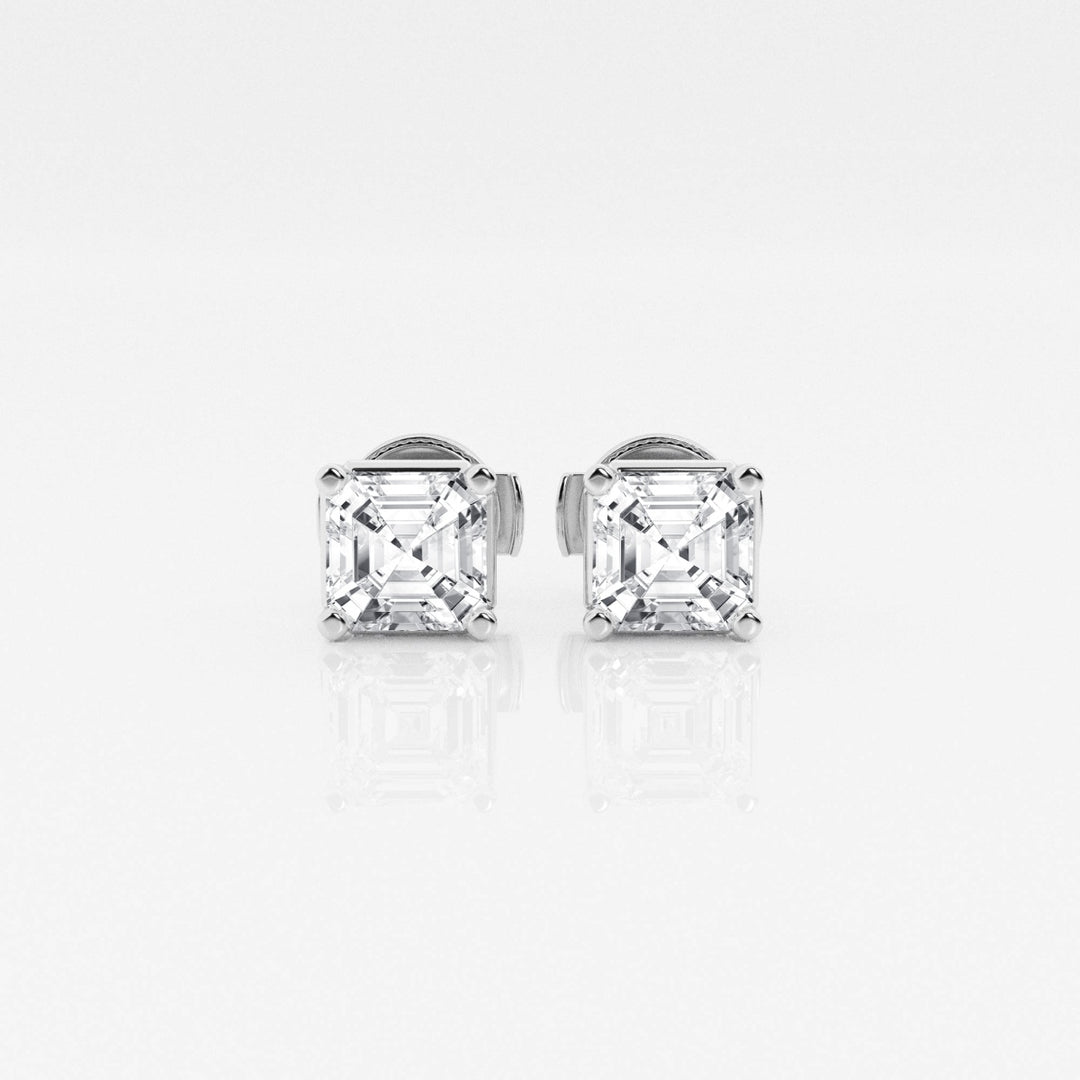 Asscher FG-VS2 Lab-Grown Diamond Solitaire Stud Earrings