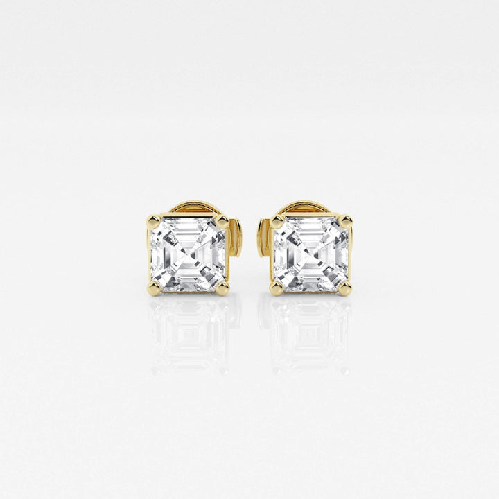 Asscher FG-VS2 Lab-Grown Diamond Solitaire Stud Earrings