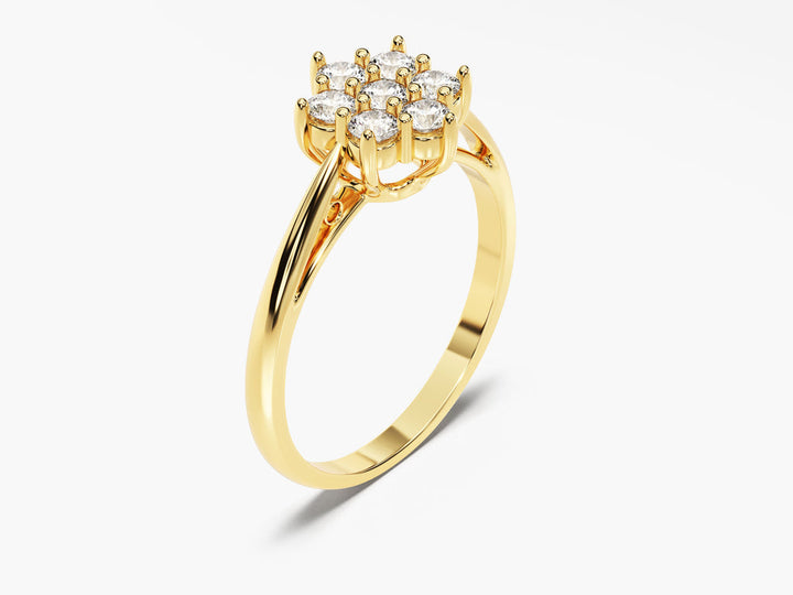Round Lab Grown Floral Diamond Engagement Ring For Women