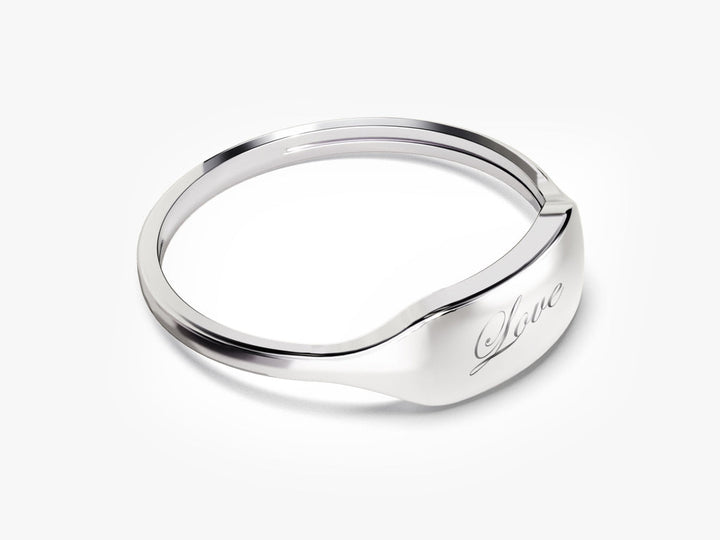 14k Solid Gold Dainty Personalized Signet Ring
