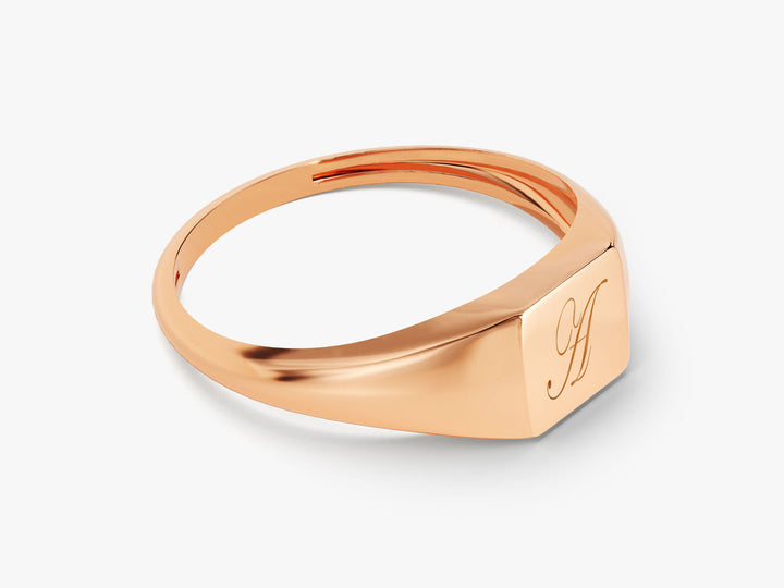 14k Gold Personalized Square Signet Ring