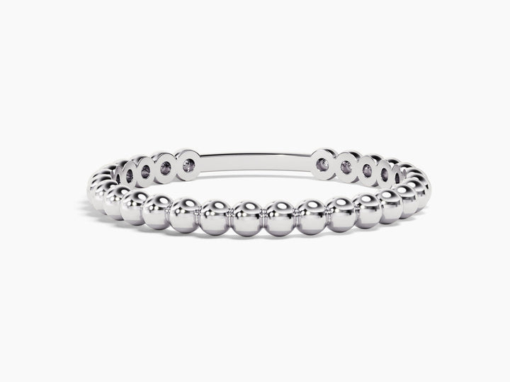 2mm Bead Wedding Band For Women 14k Solid Gold