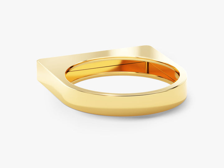 Elongated Rectangular Signet Ring For Women