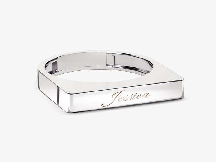 Elongated Rectangular Signet Ring For Women