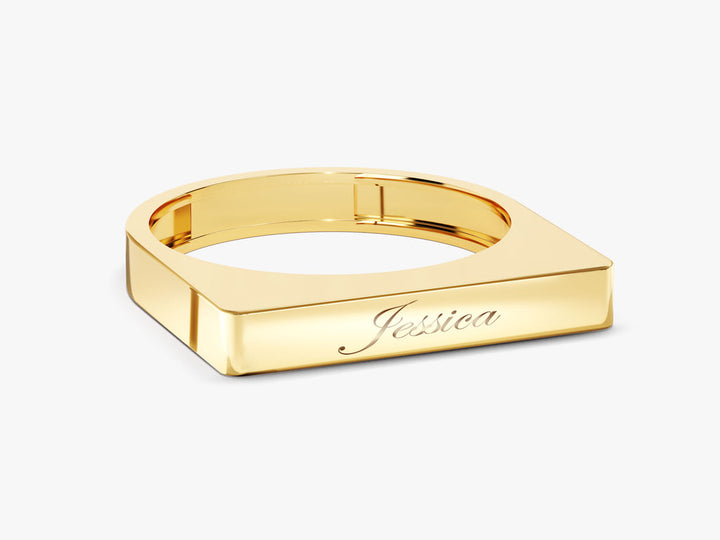 Elongated Rectangular Signet Ring For Women