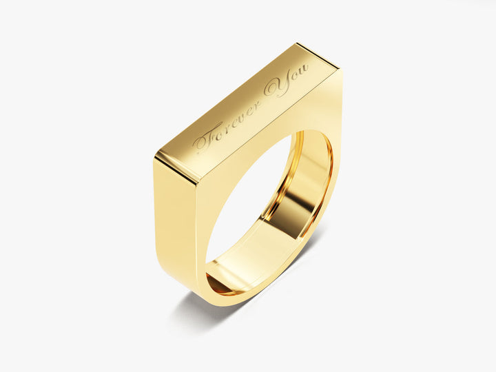 Elongated Rectangular Signet Ring For Women