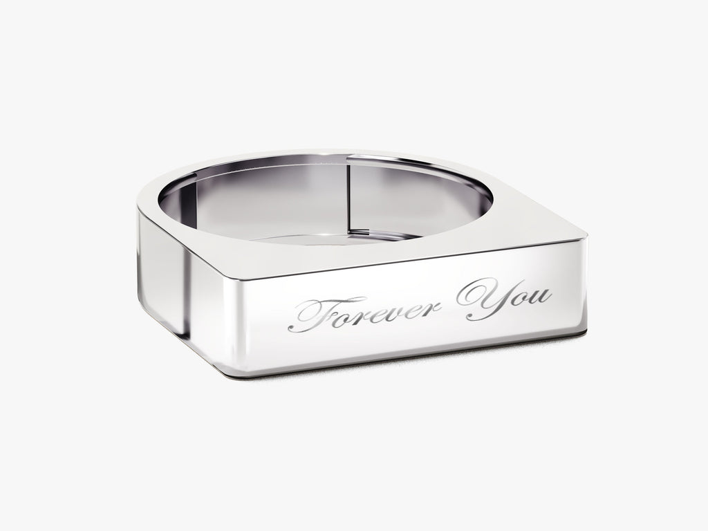 Elongated Rectangular Signet Ring For Women
