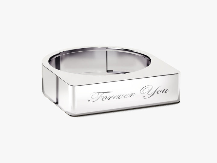 Elongated Rectangular Signet Ring For Women