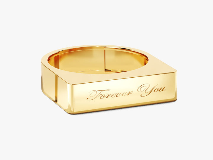 Elongated Rectangular Signet Ring For Women