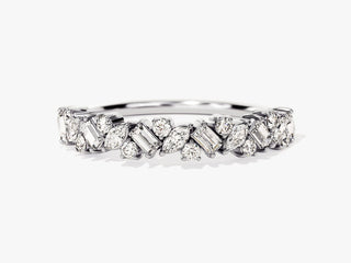 0.58 CT Multi Diamond Cluster CVD EF/VVS Wedding Band For Women