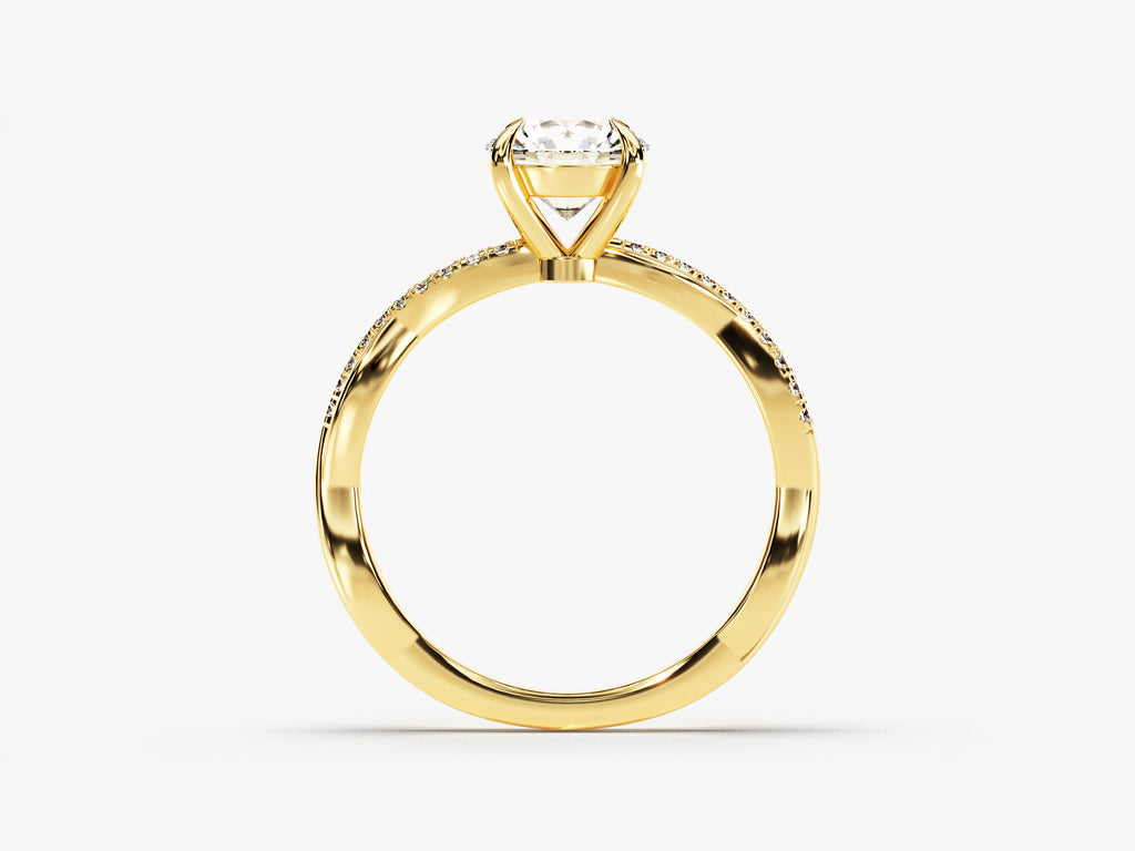 1.0CT Round Cut Twist Lab Grown Diamond Engagement Ring For Her