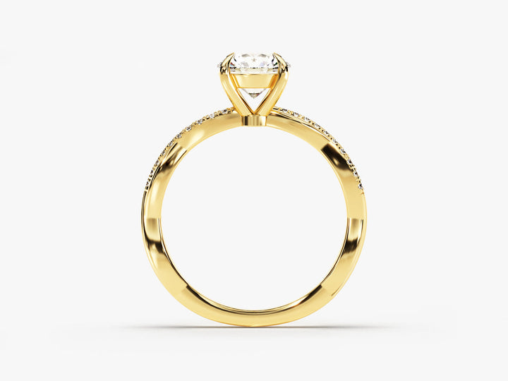 1.0CT Round Cut Twist Lab Grown Diamond Engagement Ring For Her