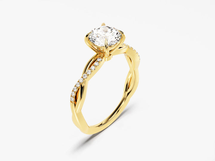 1.0CT Round Cut Twist Lab Grown Diamond Engagement Ring For Her