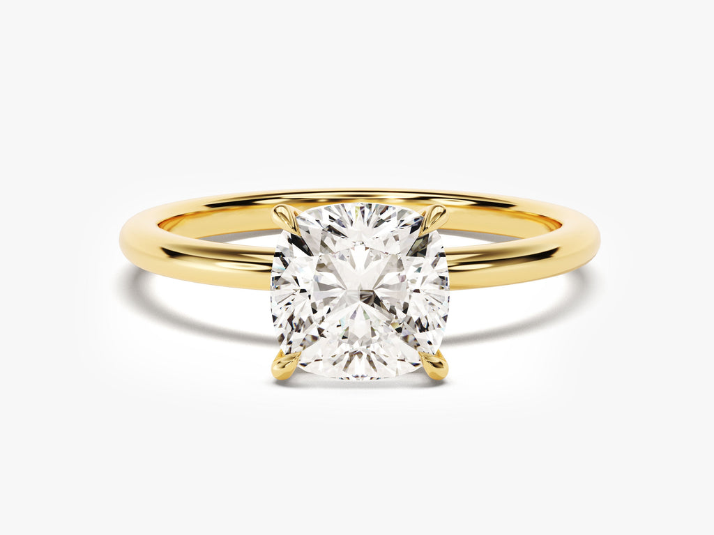 2.0CT Cushion Lab Grown Diamond Solitaire Engagement Ring For Her