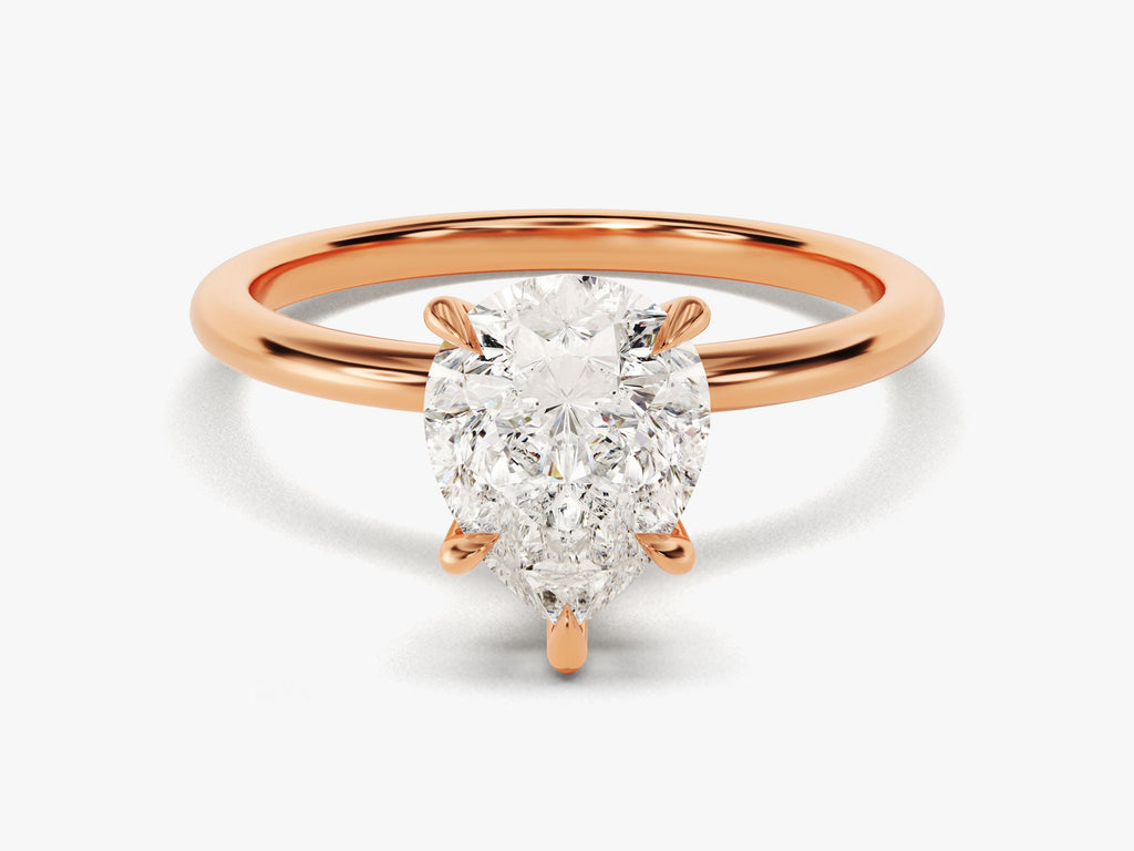 2.0CT Pear Cut Solitaire Lab Grown Diamond Engagement Ring For Her