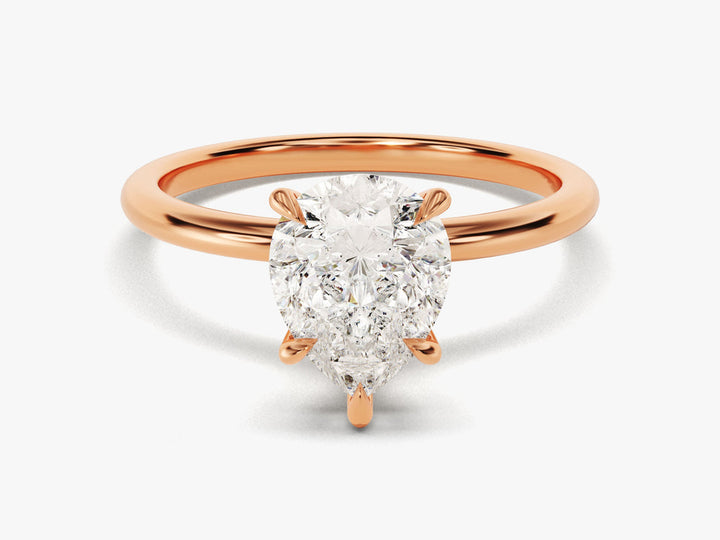 2.0CT Pear Cut Solitaire Lab Grown Diamond Engagement Ring For Her