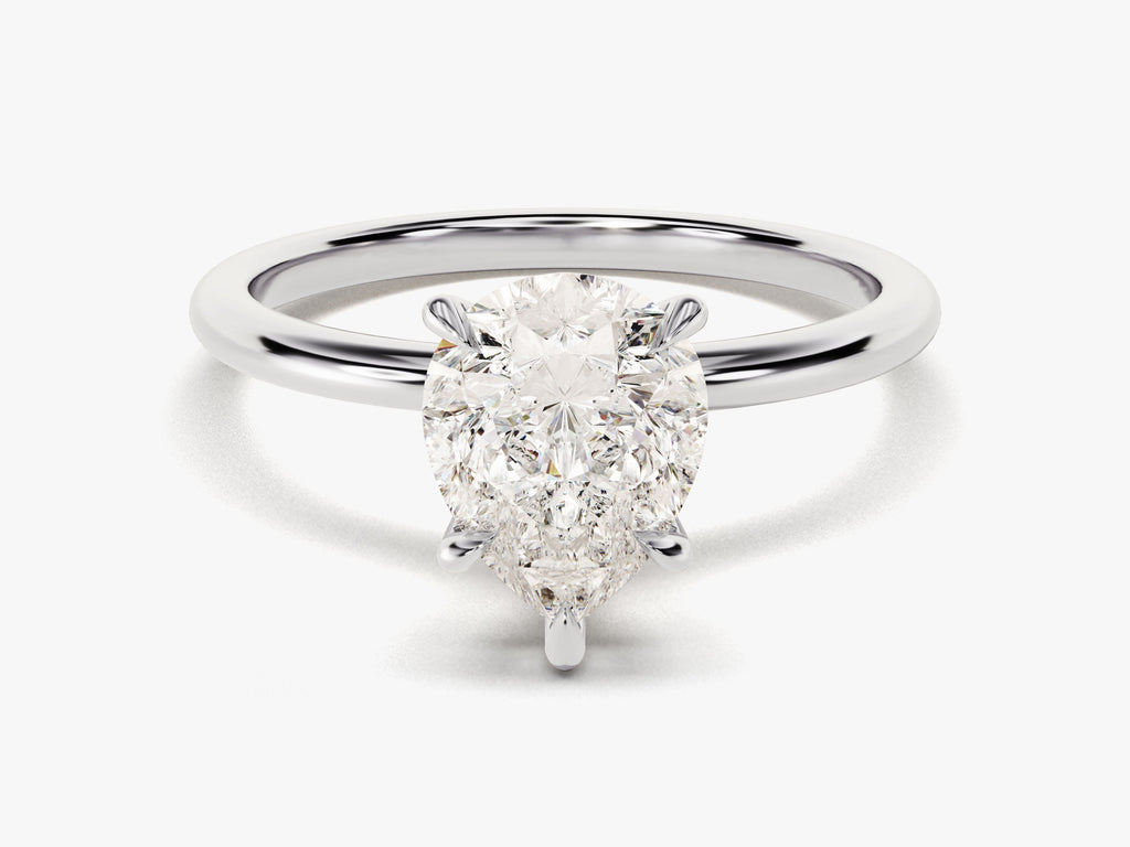 2.0CT Pear Cut Solitaire Lab Grown Diamond Engagement Ring For Her