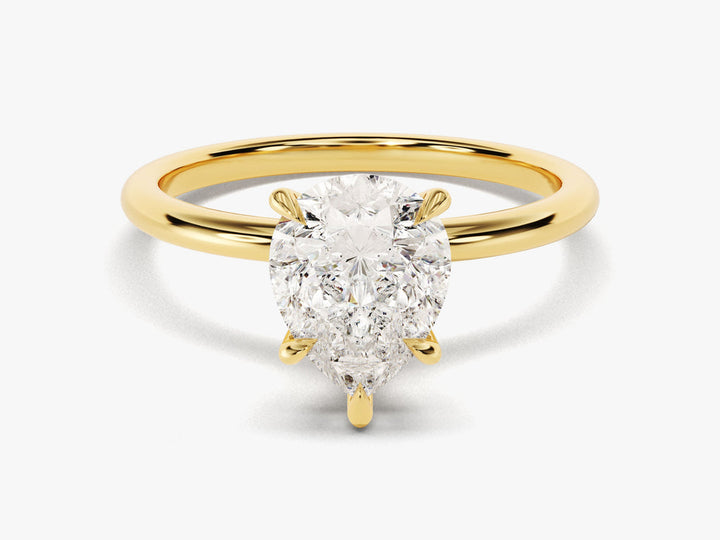 2.0CT Pear Cut Solitaire Lab Grown Diamond Engagement Ring For Her