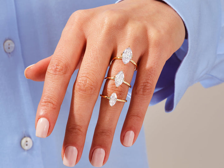 2.0CT Marquise Cut Solitaire Diamond Lab Grown Engagement Ring For Her