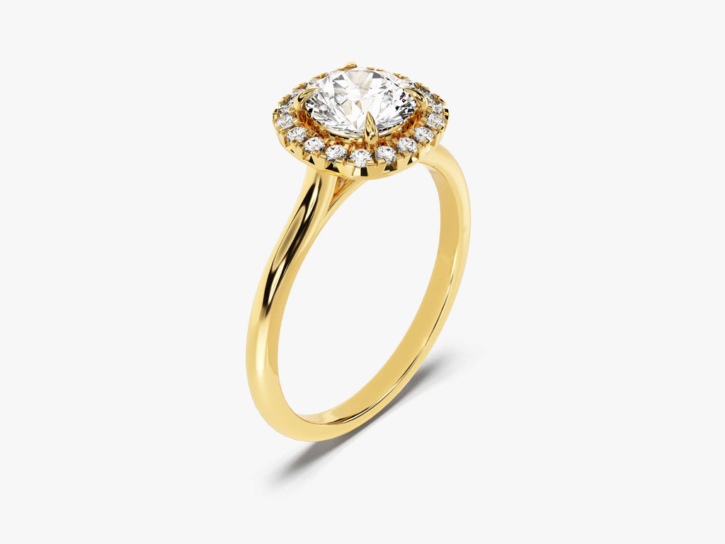 1.0CT Round Diamond Cushion Shaped Halo Lab Grown Diamond Engagement Ring For Her