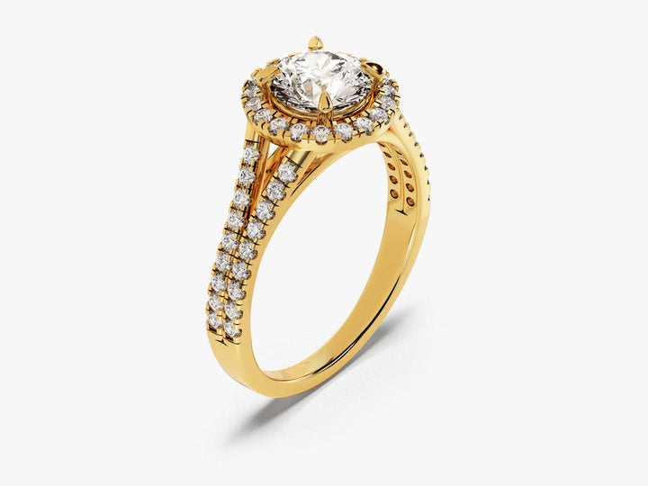 1.0CT Round Cut 3 Stone Lab Grown Diamond Engagement Ring For Her