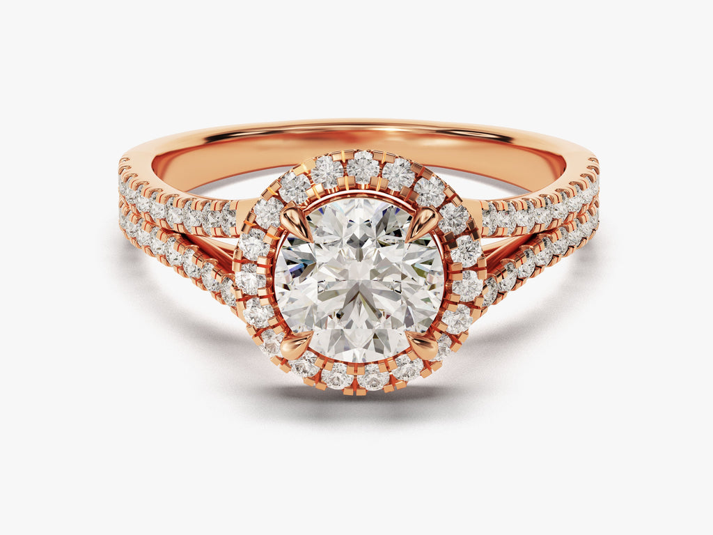 1.0CT Round Cut 3 Stone Lab Grown Diamond Engagement Ring For Her