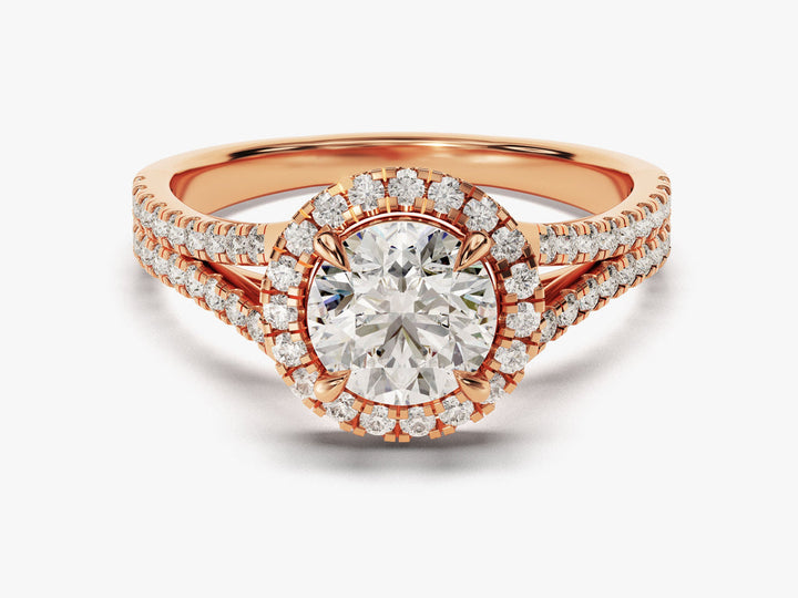 1.0CT Round Cut 3 Stone Lab Grown Diamond Engagement Ring For Her