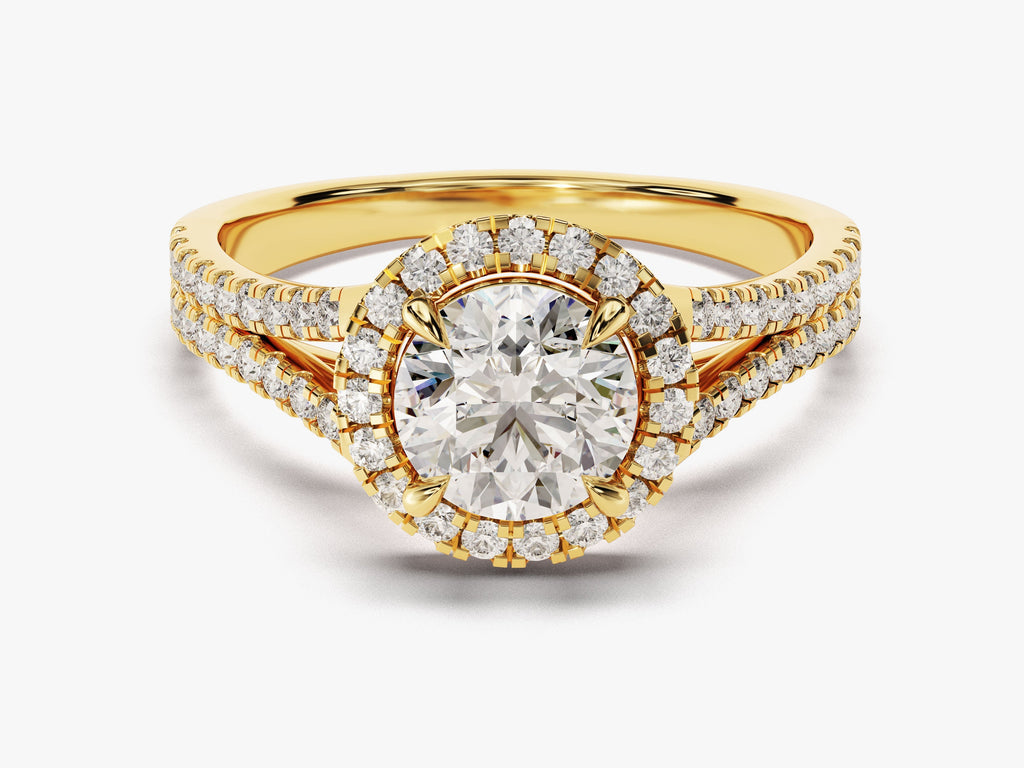 1.0CT Round Cut 3 Stone Lab Grown Diamond Engagement Ring For Her