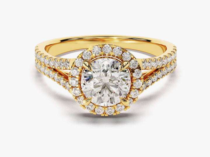 1.0CT Round Cut 3 Stone Lab Grown Diamond Engagement Ring For Her