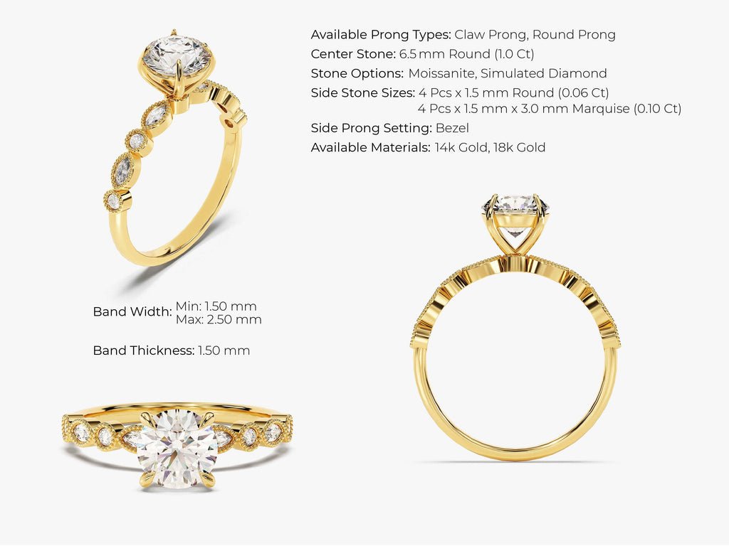 Close-up of round cut center diamond in halo engagement ring