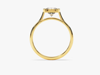 1.0CT Round Lab Grown Diamond Bezel Engagement Ring For Women