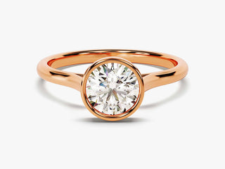 1.0CT Round Lab Grown Diamond Bezel Engagement Ring For Women