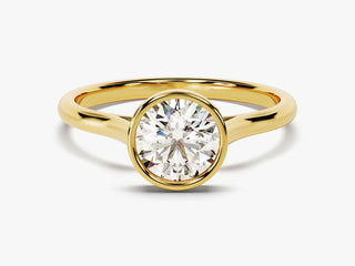 1.0CT Round Lab Grown Diamond Bezel Engagement Ring For Women