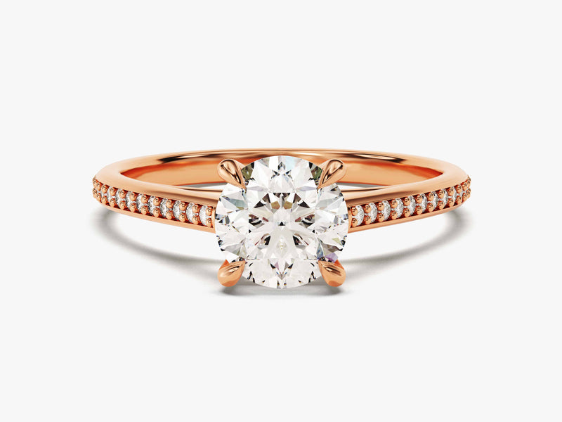1.0CT Channel Round Lab Grown Diamond Engagement Ring For Women Anniversary Gift