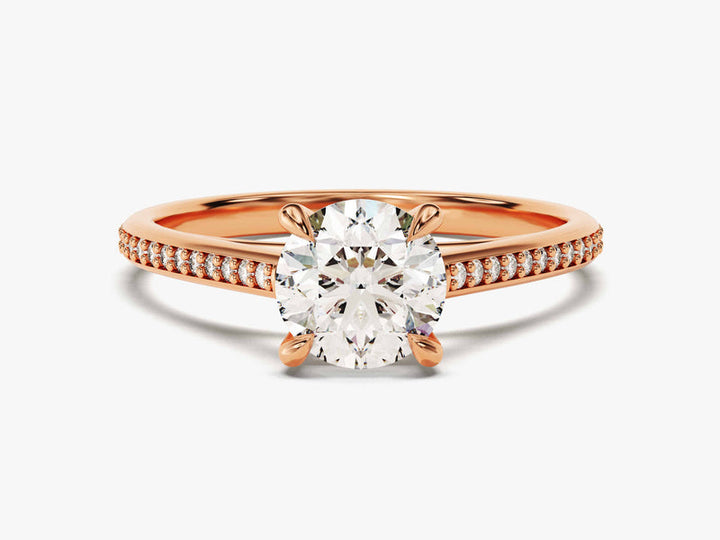 1.0CT Channel Round Lab Grown Diamond Engagement Ring For Women Anniversary Gift