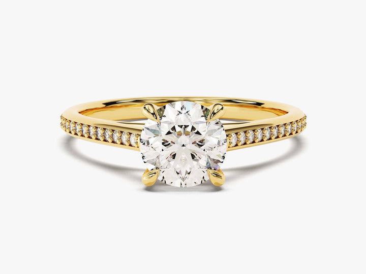 1.0CT Channel Round Lab Grown Diamond Engagement Ring For Women Anniversary Gift