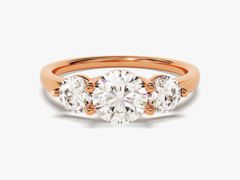 1.50CT Round Lab Grown 3 Stone Diamond Engagement Ring For Her