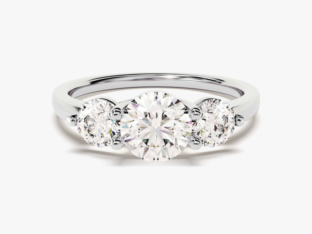 1.50CT Round Lab Grown 3 Stone Diamond Engagement Ring For Her