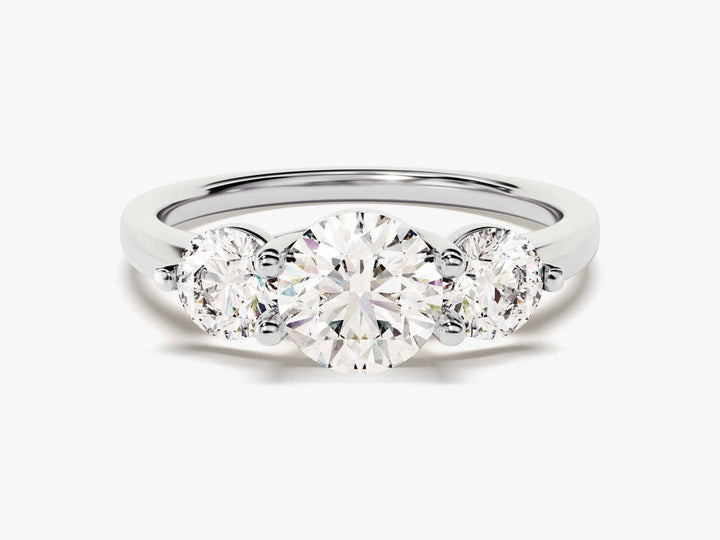 1.50CT Round Lab Grown 3 Stone Diamond Engagement Ring For Her