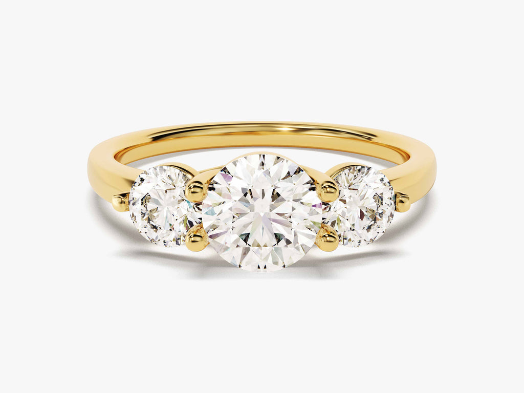1.50CT Round Lab Grown 3 Stone Diamond Engagement Ring For Her