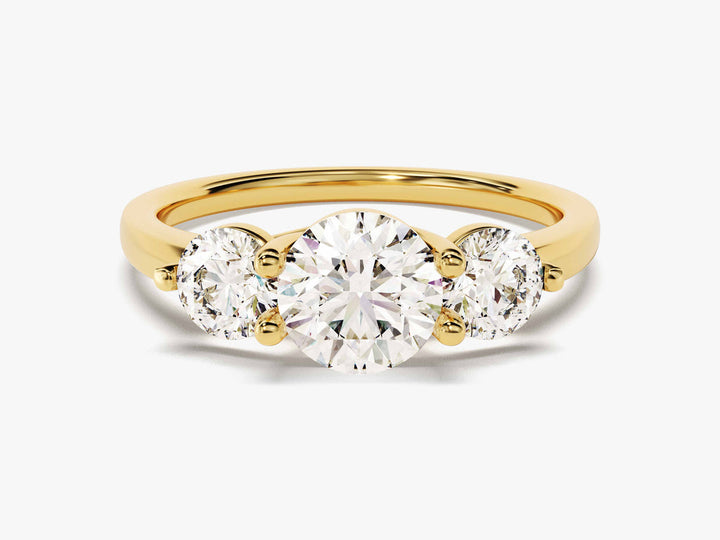 1.50CT Round Lab Grown 3 Stone Diamond Engagement Ring For Her